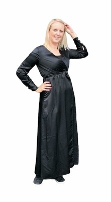 Maxi jurk - ELLA -zwart satijnlook Maxi jurk - ELLA -zwart satijnlook