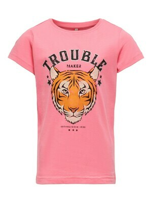KIDS T-shirt - BABY LIFE - roze/tijgerprint
