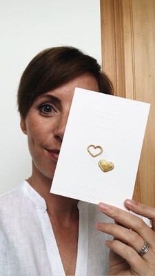Strijkapplicatie - TWINNING HEARTS - goud