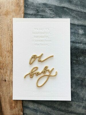 Strijkapplicatie - OH BABY - goud