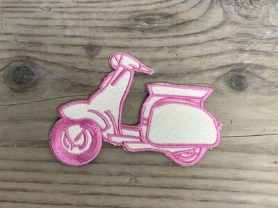 KIDS - VESPA - strijkapplicatie roze/wit