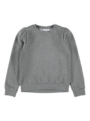 KIDS sweater met pofmouwtje - NORA - donkergrijs
