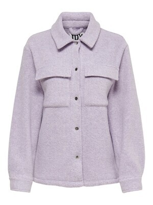 Korte jas/shacket - HOLLY - lavendel melange Korte jas/shacket - HOLLY - lavendel melange