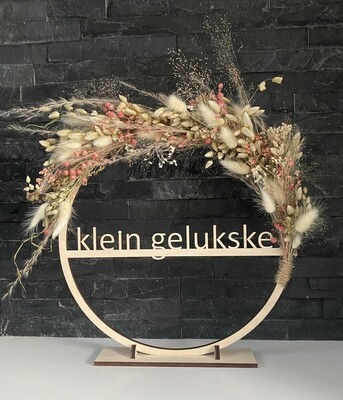 13 - Droogbloemen - flowerhoop M op staander - KLEIN GELUKSKE