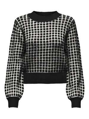 Trui knitwear - MOSS - geruit zwart/wit Trui knitwear - MOSS - geruit zwart/wit