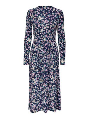 Maxi jurk - SVAN - donkerblauw/bloemenprint