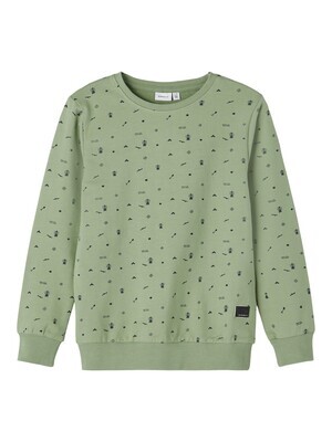 KIDS trui sweater - DUKKEL - groen/campingprint