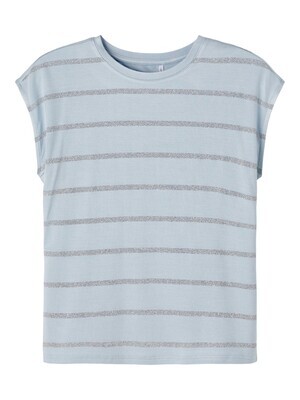 KIDS T-shirt - BELOMST - lichtblauw/lurex zilver