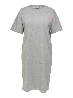+ Midi jurk sweatdress - KIMMIE - lichtgrijs melange + Midi jurk sweatdress - KIMMIE - lichtgrijs melange