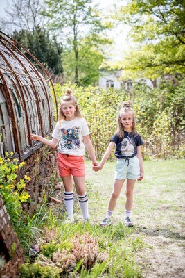 KIDS Kniesok - JOSEFINE - roze/blauwe streep