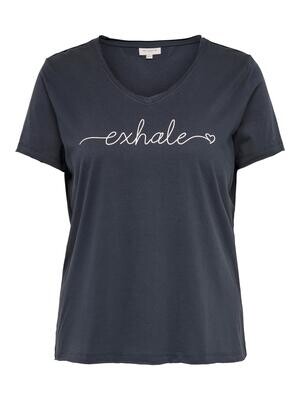 + shirt - QUOTE - blauw/exhale