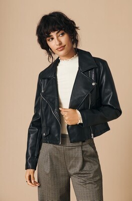 Jas lederlook - ETTA - zwart