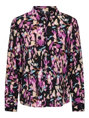 Hemd blouse - JACKSON - zwart/bloemenprint