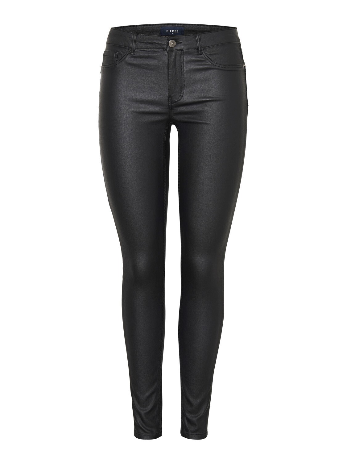 Broek coated - PARO - zwart