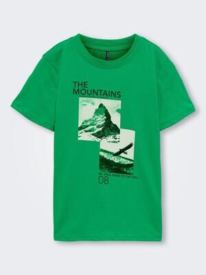 KIDS T-shirt - ULRIK -  green MOUNTAINS