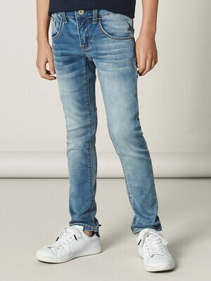 KIDS slim sweatjeans - THEO - light blue denim