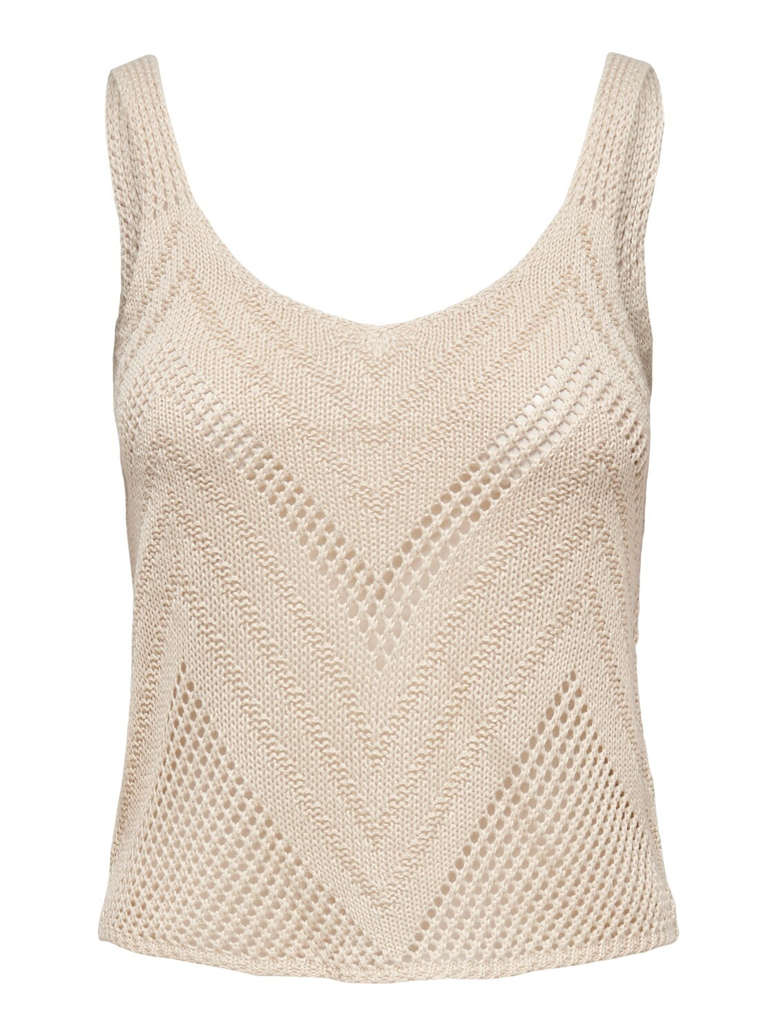 Top tanktop - SUN - beige/knitted