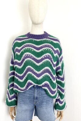 Trui knitwear - WAVE - paars