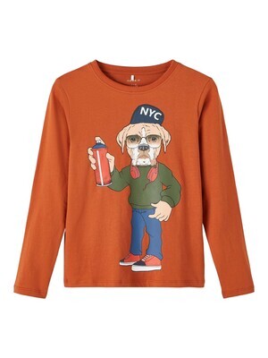 KIDS t-shirt met lange mouwen - NIMIKKEL - bombay brown