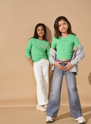 KIDS Wijde jeans - COMET - medium grey denim