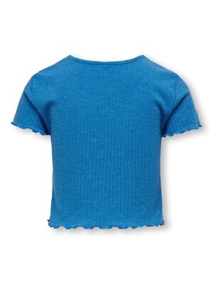 KIDS cropped shirt - NELLA - french blue