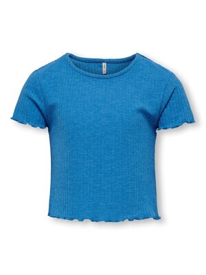 KIDS cropped shirt - NELLA - french blue