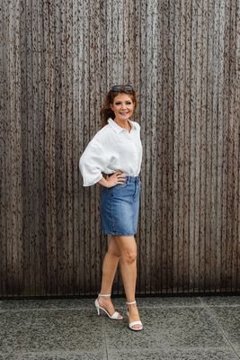 Jeansrokje - PEGGY - medium blue denim