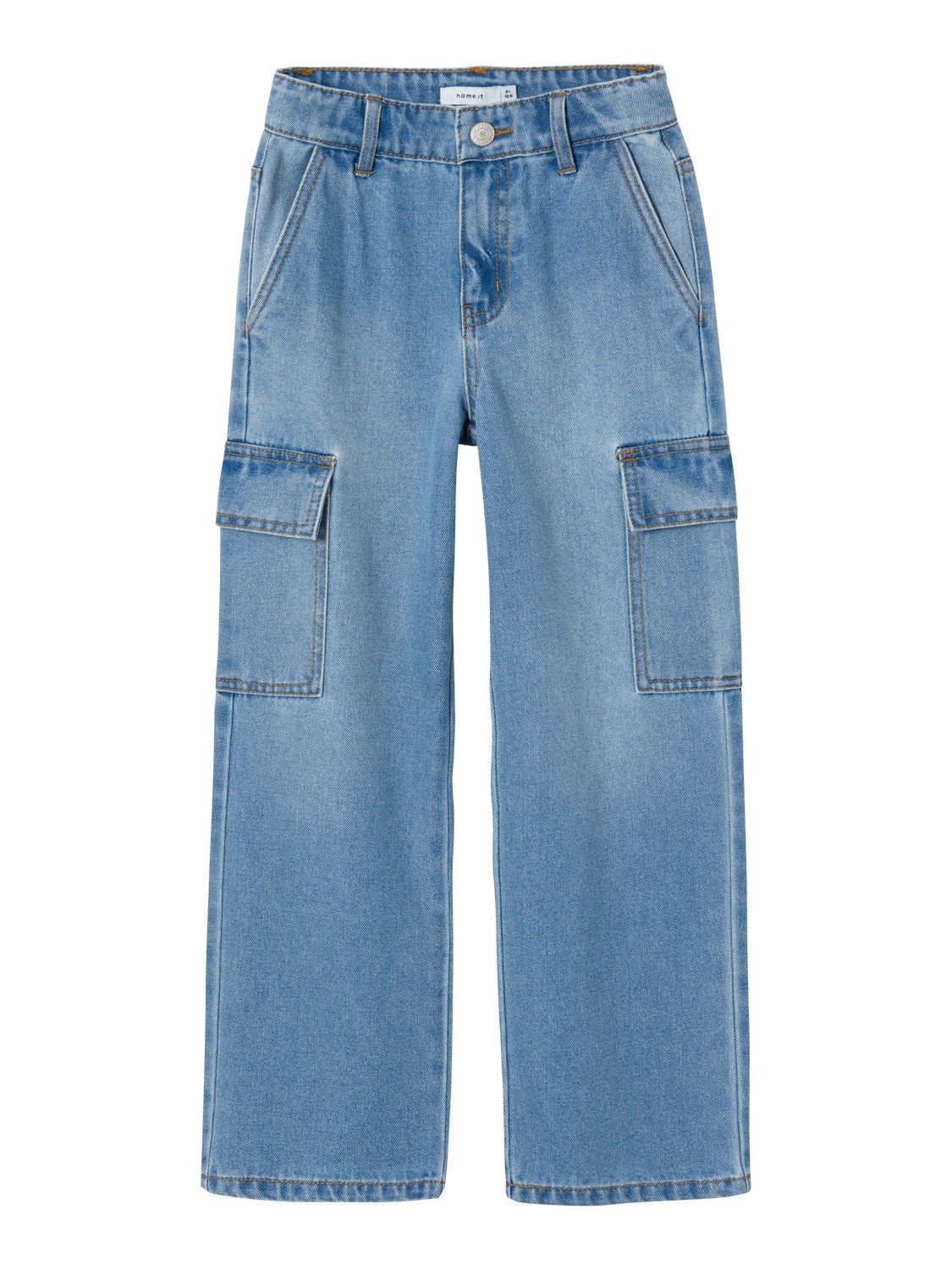 KIDS jeans cargo wide - ROSE - light blue denim
