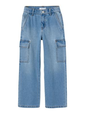 KIDS jeans cargo wide - ROSE - light blue denim