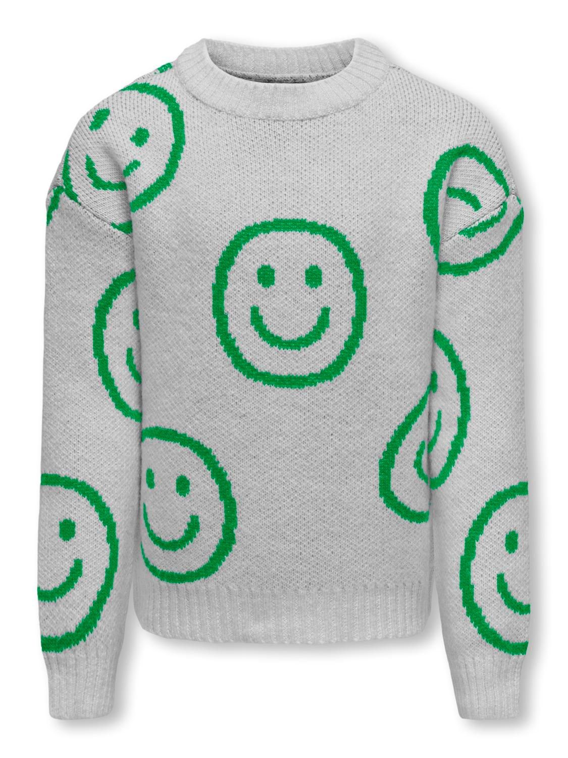 KIDS trui - HAPPY - light grey melange