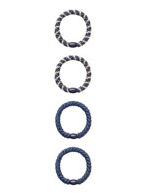 KIDS 4-pak haarrekjes - ARISE - blauw