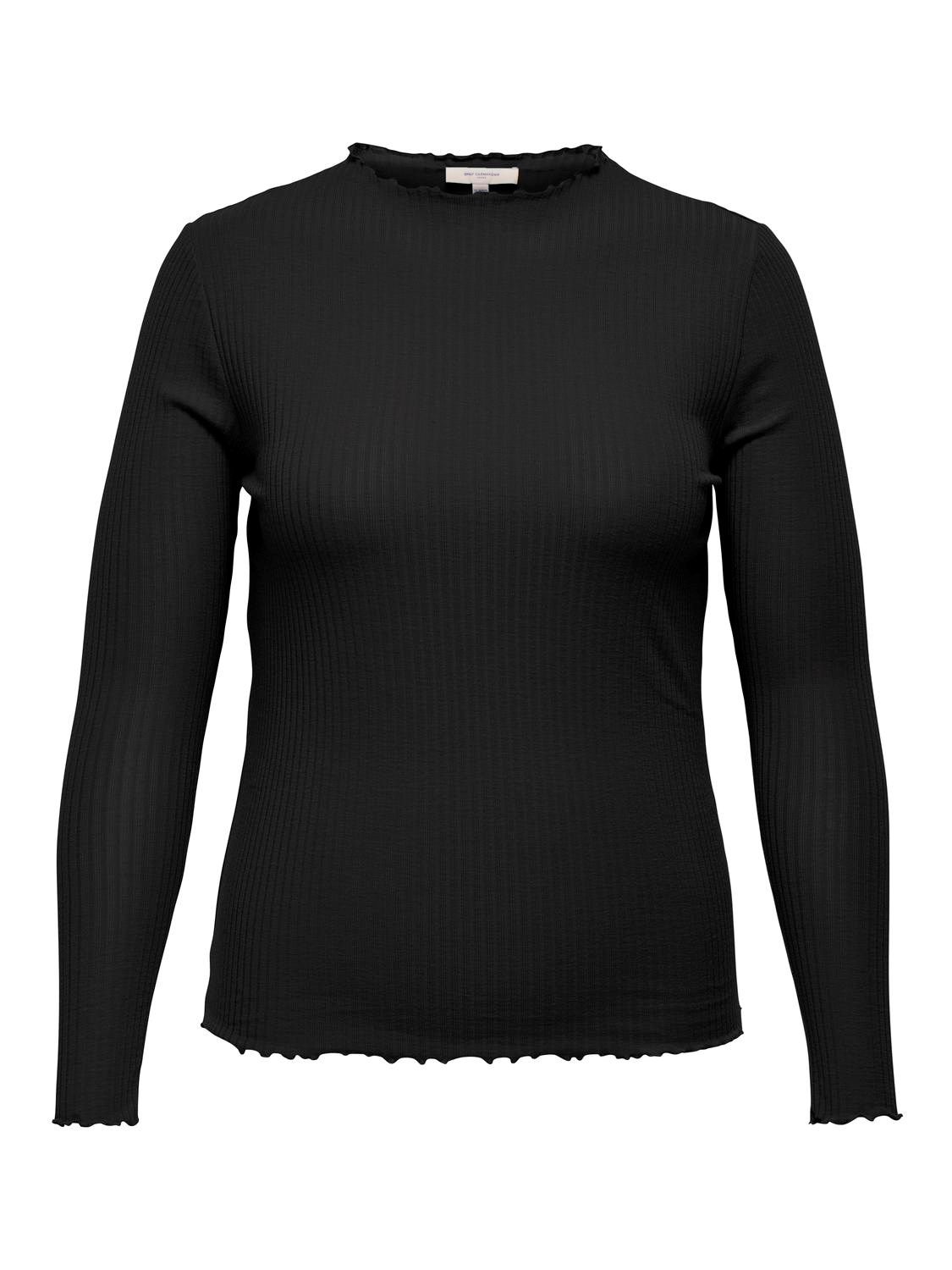 + top met lange mouw - ALLY - black
