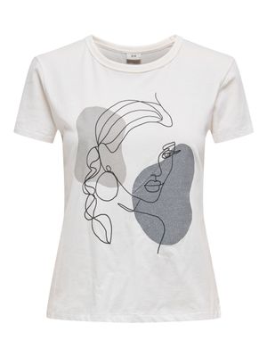 T-shirt - MICHIGAN - cloud dancer / silver glitter