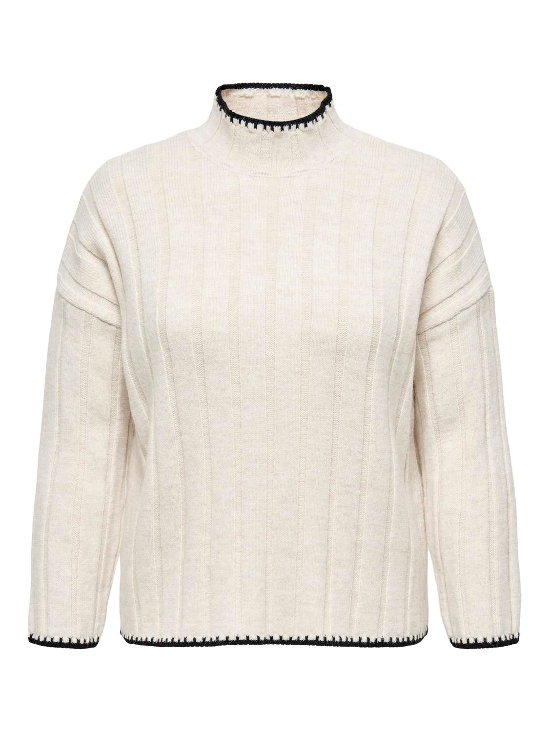 + Trui - CHICK - pumice stone/black stitch