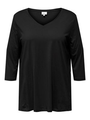 + Wijde A-lijn top met lange mouw - BONNIE - black