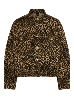 Bomber in denim - ASTRID - leopard