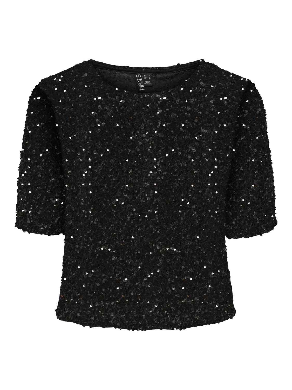 Glittertop - KAM - pailletten zwart