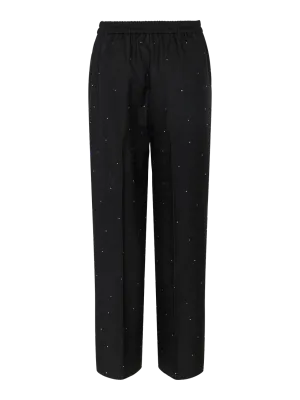 Wijde broek - PEVA - black/rhinestones