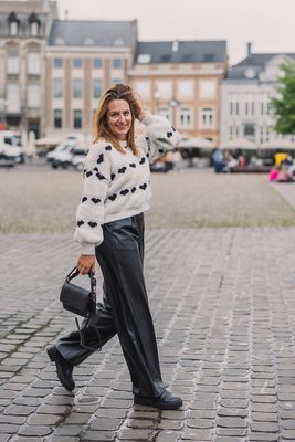 Handtas crossbody lederlook - FAITH - zwart