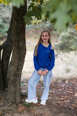 KIDS jeans cargo wide - ROSE - light blue denim