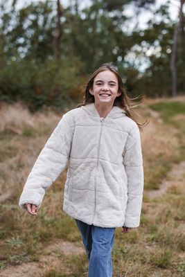 KIDS faux fur vestje - MILA - moonbeam
