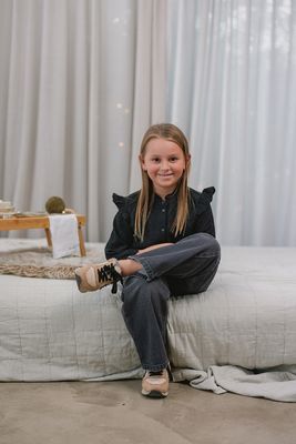 KIDS Wijde jeans - DAISY - medium grey denim