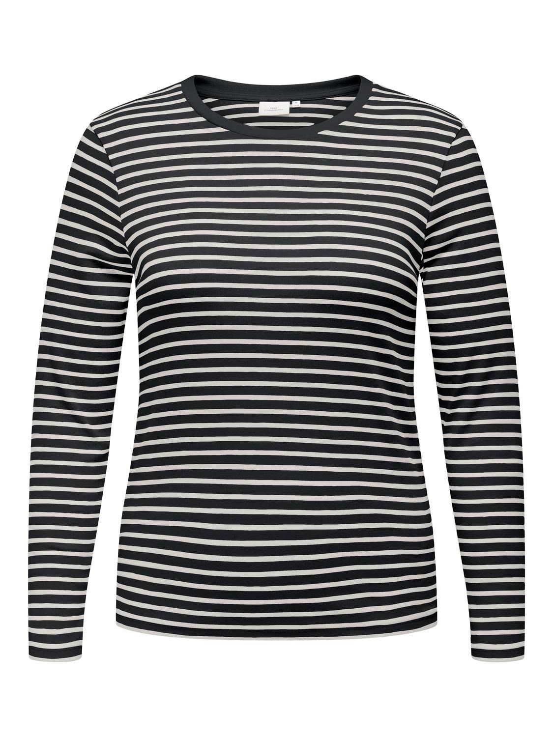 + top met lange mouw - LYON - cloud dancer/black