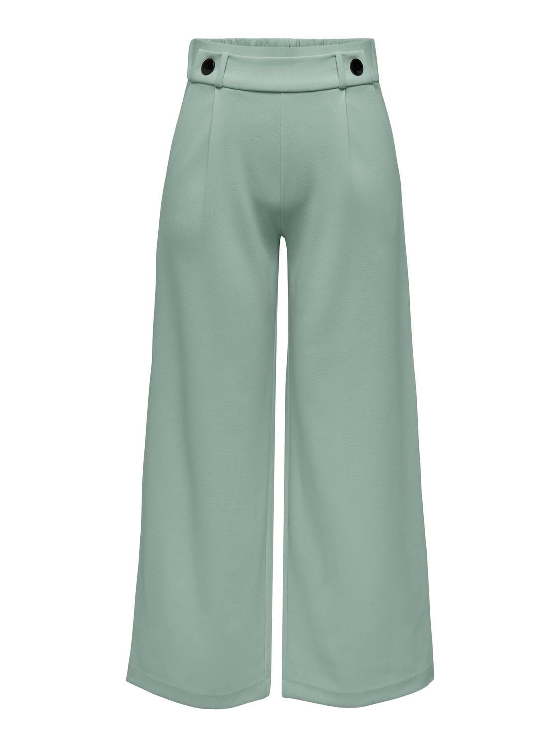 Wijde lange broek - GEGGO - chinois green