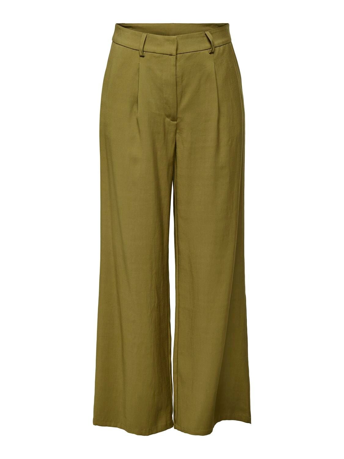 Wijde lange broek - ZENYA - fennel seed