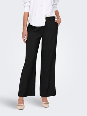 Wijde lange broek - ZENYA - zwart