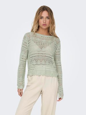 Bootnek pullover - SUN LAY - desert sage/knitted