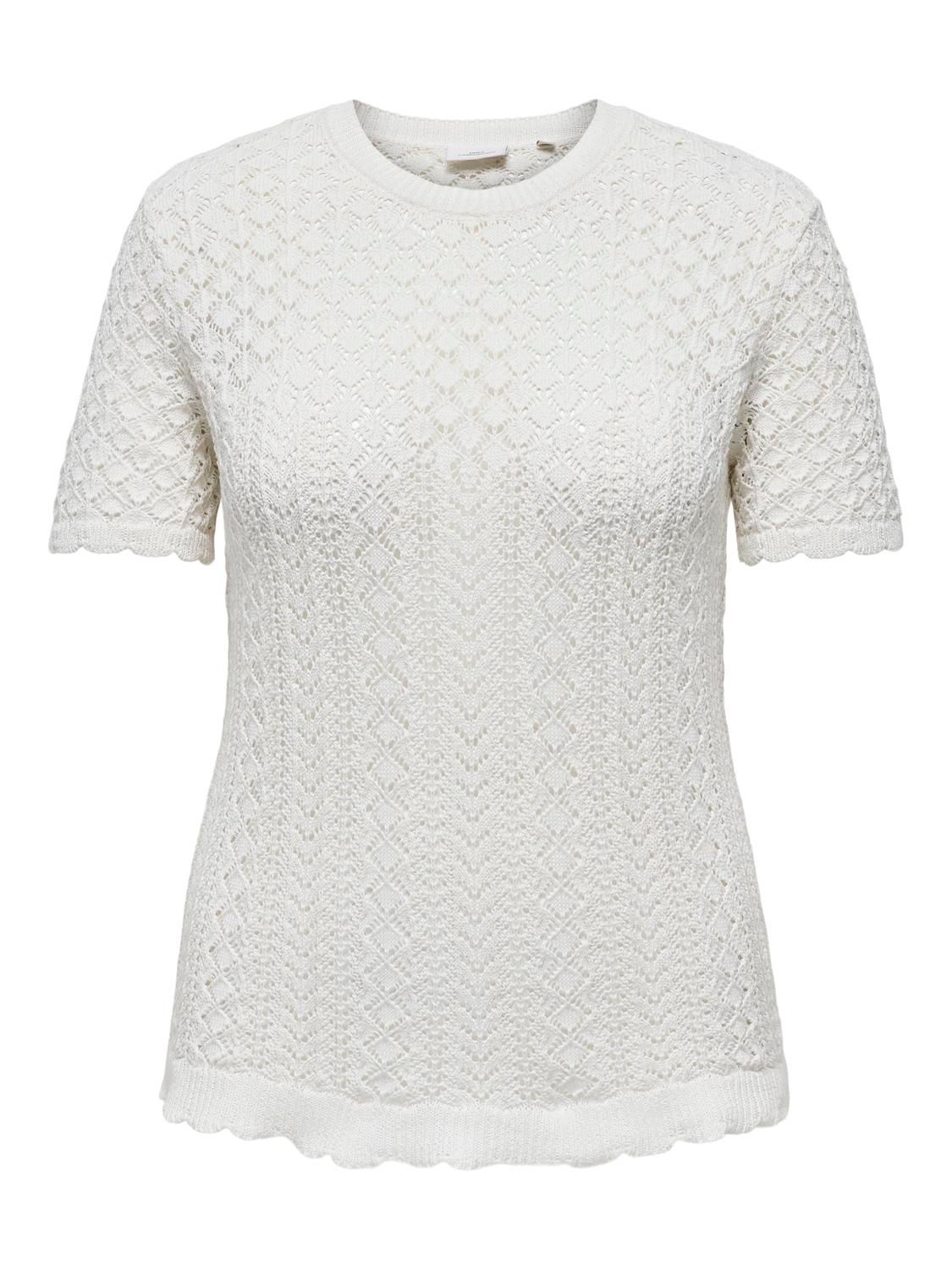 + Trui knit met korte mouw - SAGA - ecru