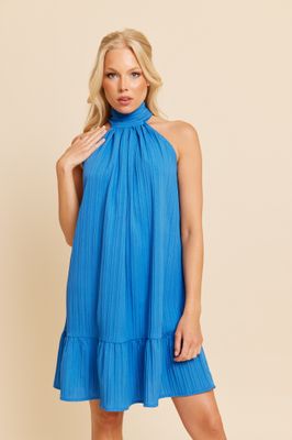 Halter jurk - EVELINA - blauw