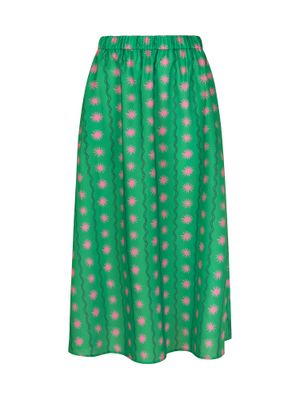 Wijde rok - KARLIE - groen/roze